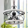 5-Light Rustic Cage Wood Chandelier Dimmable Lighting, Adjustable Farmhouse Pendant Light for Kitchen Island  |   Chandeliers Ceiling Lighting Chandeliers