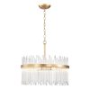 5-light Shiny Bronze Chandelier with Clear Glass Bars – Shiny Bronze  |   Chandeliers Ceiling Lighting Chandeliers