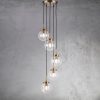 5-Lights Modern Staircase Globe Bubble Glass Linear Chandelier  |   Chandeliers Ceiling Lighting Chandeliers