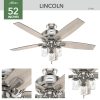 52″ Declan Pass Brushed Nickel Ceiling Fan with LED Light Kit and Pull Chain – Industrial, Farmhouse, Rustic  |   Ceiling Fans Ceiling Fans Ceiling Fans