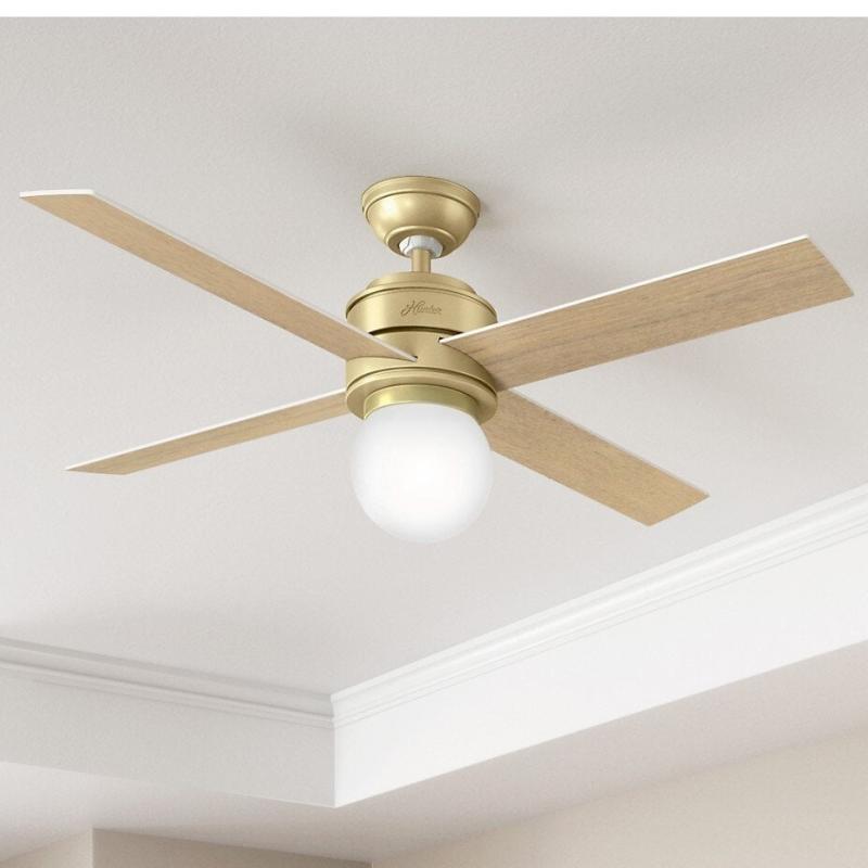 52″ Hepburn Ceiling Fan with LED Light Kit and Wall Control – Vintage, Mid-Century Modern, Transitional  |   Ceiling Fans Ceiling Fans Ceiling Fans