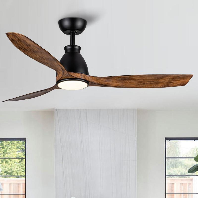 52 In. Wood Grain Blades Intergrated LED Ceiling Fan with Remote Control  |   Ceiling Fans Ceiling Fans Ceiling Fans