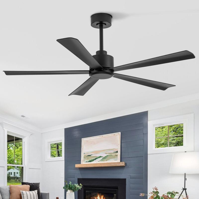 52 Inch Black/White Ceiling Fan with Remote Without Light(5-Blade)  |   Ceiling Fans Ceiling Fans Ceiling Fans