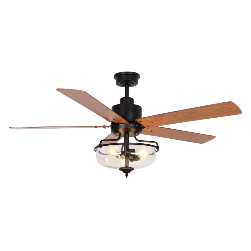 52 inch Reversible Wooden 5-Blade 3-Light Ceiling Fan with Remote  |   Ceiling Fans Ceiling Fans Ceiling Fans