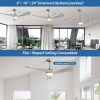 52″ Solid Wood 3-Blade Propeller Ceiling Fan without Light,Reverse Airflow,Handheld 6-Speed Remote  |   Ceiling Fans Ceiling Fans Ceiling Fans