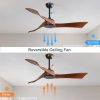 52″ Solid Wood 3-Blade Propeller Ceiling Fan without Light,Reverse Airflow,Handheld 6-Speed Remote  |   Ceiling Fans Ceiling Fans Ceiling Fans