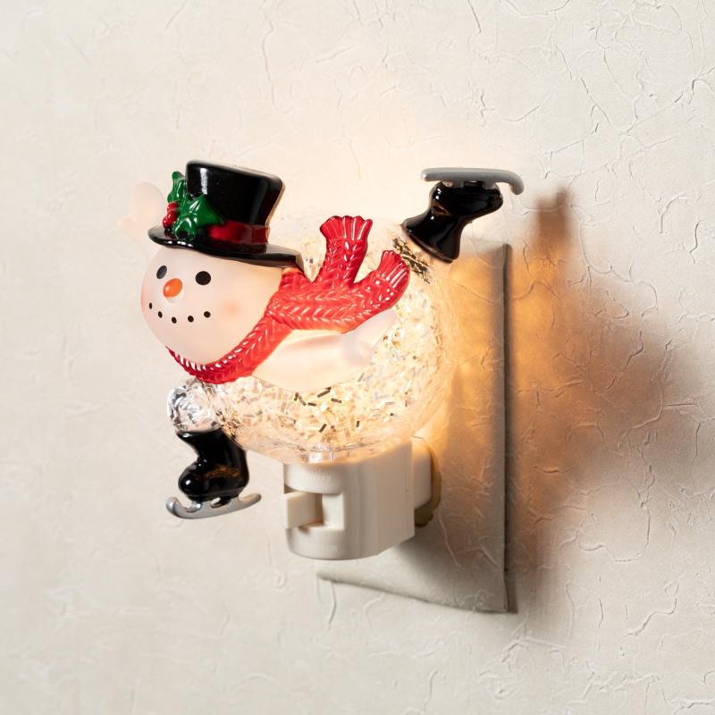 5″H Ice Skating Snowman Nightlight, Multicolored – 5″L x 3.75″W x 5″H  |   Night Lights Night Lights Night Lights