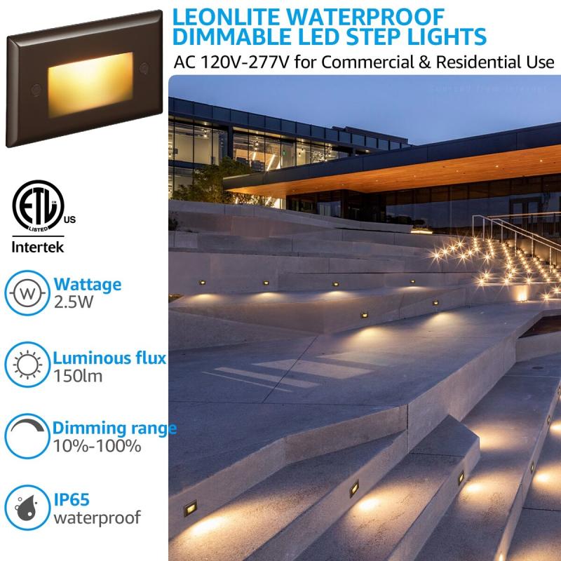 6-Pack 3CCT Dimmable 120-277V Step Light LED, 2.5W Stair Light  |   Step Lights Step Lights Step Lights