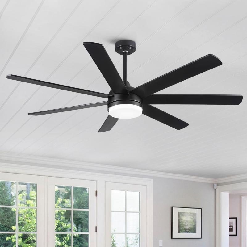 72 In. Farmhouse Wooden Ceiling Fan With Reversible Blades and Remote Control – 72 Inches  |   Ceiling Fans Ceiling Fans Black