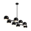 8-Light Modern Black/Gold Sputnik Linear Clear Glass Globe Bubble Chandelier  |   Chandeliers Ceiling Lighting Chandeliers