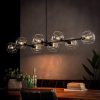 8-Light Modern Black/Gold Sputnik Linear Clear Glass Globe Bubble Chandelier  |   Chandeliers Ceiling Lighting Chandeliers