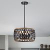 Agustin Matte Black 4-Light Metal Geometric Drum Shade Chandelier  |   Chandeliers Ceiling Lighting Chandeliers