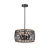 Agustin Matte Black 4-Light Metal Geometric Drum Shade Chandelier  |   Chandeliers Ceiling Lighting Chandeliers