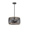 Agustin Matte Black 4-Light Metal Geometric Drum Shade Chandelier  |   Chandeliers Ceiling Lighting Chandeliers