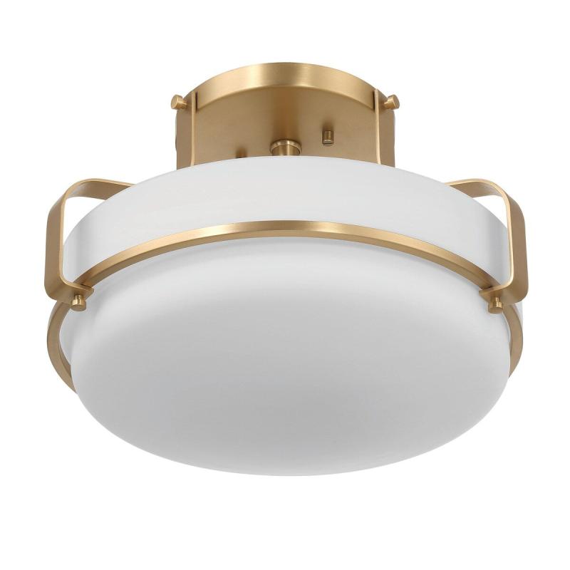 Allegra Etched Opal Glass and Metal Semi-Flush Mount Ceiling Light – 13.5″L x 13.5″W x 9.3″H  |   Semi-Flush Mount Ceiling Lights Ceiling Lighting Semi-Flush Mount Ceiling Lights