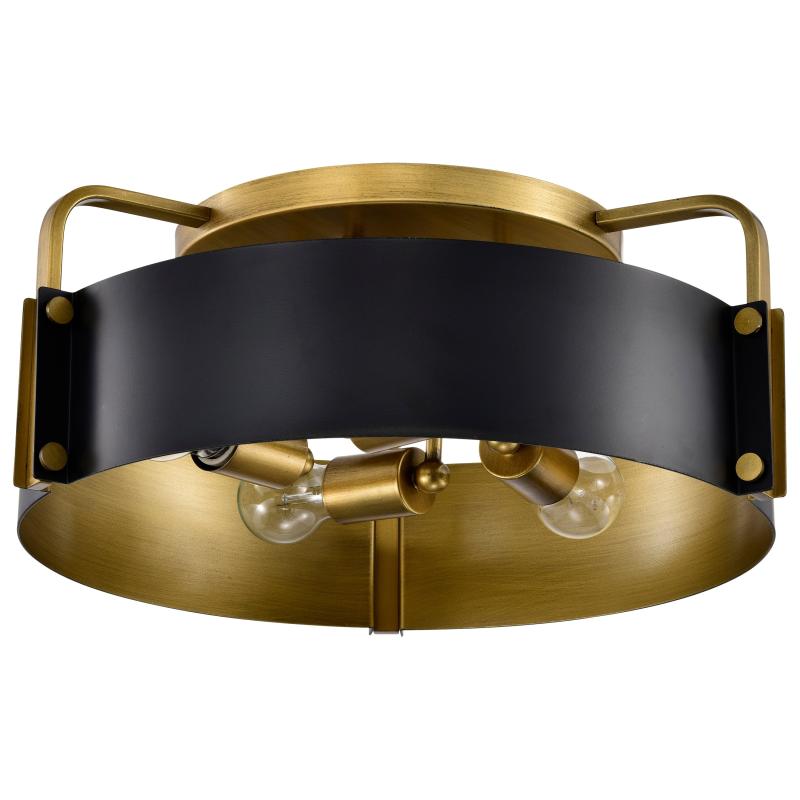 Altos 4 Light Semi Flush – Matte Black and Natural Brass Finish  |   Semi-Flush Mount Ceiling Lights Ceiling Lighting Semi-Flush Mount Ceiling Lights