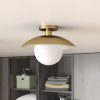 Alvia 14.5″ Wide Semi Flush Mount with Metal/Glass Shade – 14.5″ Wide  |   Semi-Flush Mount Ceiling Lights Ceiling Lighting Semi-Flush Mount Ceiling Lights