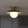 Alvia 14.5″ Wide Semi Flush Mount with Metal/Glass Shade – 14.5″ Wide  |   Semi-Flush Mount Ceiling Lights Ceiling Lighting Semi-Flush Mount Ceiling Lights