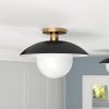 Alvia 14.5″ Wide Semi Flush Mount with Metal/Glass Shade – 14.5″ Wide  |   Semi-Flush Mount Ceiling Lights Ceiling Lighting Semi-Flush Mount Ceiling Lights