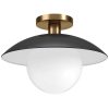 Alvia 14.5″ Wide Semi Flush Mount with Metal/Glass Shade – 14.5″ Wide  |   Semi-Flush Mount Ceiling Lights Ceiling Lighting Semi-Flush Mount Ceiling Lights