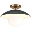 Alvia 14.5″ Wide Semi Flush Mount with Metal/Glass Shade – 14.5″ Wide  |   Semi-Flush Mount Ceiling Lights Ceiling Lighting Semi-Flush Mount Ceiling Lights