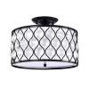 Antique Black 3-Light Semi Flush Mount with Crystal Spheres  |   Semi-Flush Mount Ceiling Lights Ceiling Lighting Antique Black