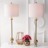 Aria 34″ Metal LED Table Lamp, Brass with Crystal Base (Set of 2)  |   Lamp Sets Lamp Sets Brass