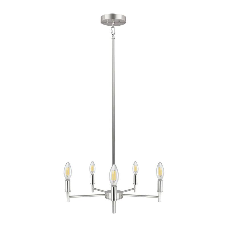 Aspen Creative 5-Light Pendant, Satin Nickel Finish, 18″ W x 53-3/4″ H – BRUSHED NICKEL – BRUSHED NICKEL  |   Kitchen Lighting Kitchen Lighting Brushed Nickel