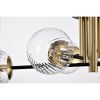 Atlas 32 Inch Globe Clear Glass Semi Flush Mount 6 Light  |   Semi-Flush Mount Ceiling Lights Ceiling Lighting Matte Black And Brass