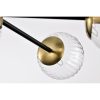 Atlas 32 Inch Globe Clear Glass Semi Flush Mount 6 Light  |   Semi-Flush Mount Ceiling Lights Ceiling Lighting Matte Black And Brass