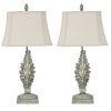 Avery 34″ Buffet Lamp with Linen Tapered Shade, Gray – Set of 2  |   Lamp Sets Lamp Sets Grey