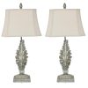 Avery 34″ Buffet Lamp with Linen Tapered Shade, Gray – Set of 2  |   Lamp Sets Lamp Sets Grey