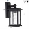 Black 1-Light Dusk to Dawn Outdoor Wall Lantern Sconce – 12.25*7*6.25  |   Outdoor Wall Lighting Outdoor Wall Lighting Matte Black