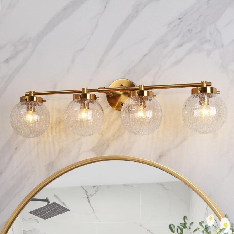 Bola Modern Gold 4-Light Bathroom Vanity Light Orb Glass Wall Sconces  |   Bathroom Lighting Bathroom Lighting Bathroom Lighting