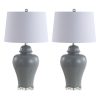 Bowen 27″ Ceramic Urn LED Table Lamp, Grey (Set of 2)  |   Lamp Sets Lamp Sets Lamp Sets