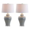 Bowen 27″ Ceramic Urn LED Table Lamp, Grey (Set of 2)  |   Lamp Sets Lamp Sets Lamp Sets