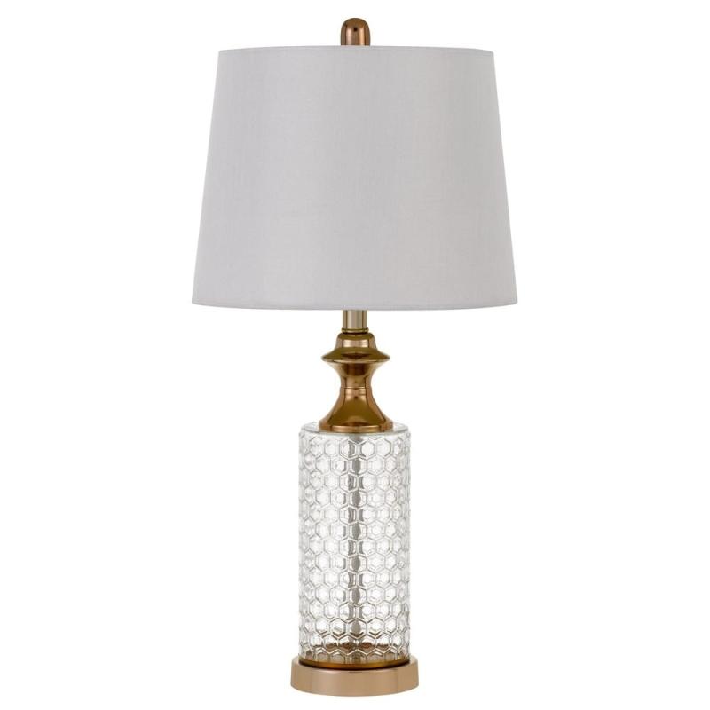 Breda Glass Table Lamp – 18 Inches  |   Lamp Sets Lamp Sets Honey Cone Pattern Glass