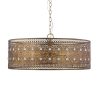 Bryar Brass and Crystal 23.5″W 3-Light Chandelier – 23.5″ x 23.5″ x 61.5″  |   Chandeliers Ceiling Lighting Brass