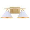 Caleb Metal Vanity, White/Gold  |   Bathroom Lighting Bathroom Lighting Bathroom Lighting