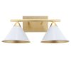 Caleb Metal Vanity, White/Gold  |   Bathroom Lighting Bathroom Lighting Bathroom Lighting