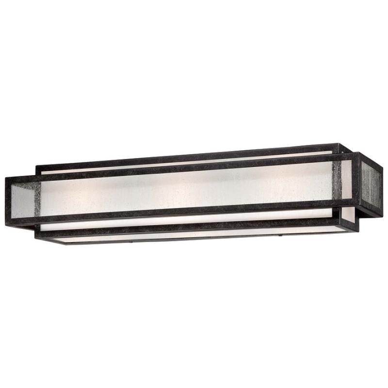 Camden Square Aged Charcoal & Seeded Glass 3 Light Bath Bar  |   Bathroom Lighting Bathroom Lighting Aged Charcoal