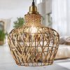 Caspian Tan Rattan and Metal Adjustable Drop Height 10.25-Inch Hanging Pendant Light  |   Kitchen Lighting Kitchen Lighting Kitchen Lighting