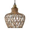 Caspian Tan Rattan and Metal Adjustable Drop Height 10.25-Inch Hanging Pendant Light  |   Kitchen Lighting Kitchen Lighting Kitchen Lighting