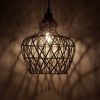 Caspian Tan Rattan and Metal Adjustable Drop Height 10.25-Inch Hanging Pendant Light  |   Kitchen Lighting Kitchen Lighting Kitchen Lighting