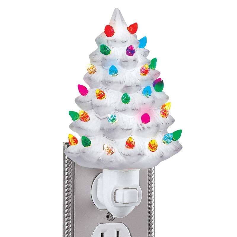 Ceramic Christmas Tree Night Light – 6″H – 8.500 x 5.400 x 5.400  |   Night Lights Night Lights Night Lights