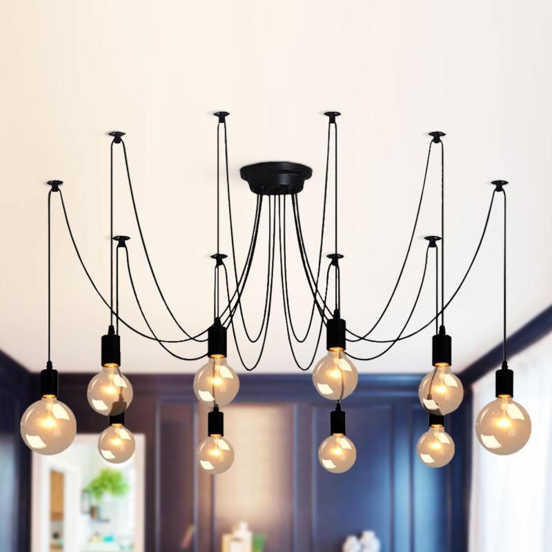 Chichoice 10 Adjustable Arms Spider Edison Light DIY Chandelier Modern Industrial Kitchen Farmhouse Living Room  |   Ceiling Fans Ceiling Fans Ceiling Fans