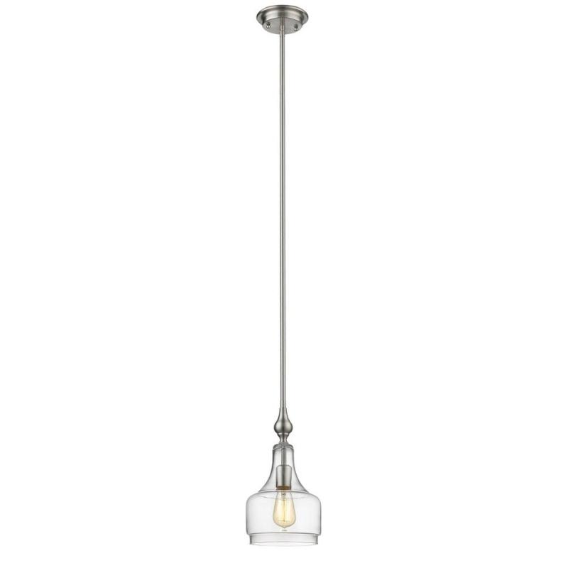 Chloe Transitional 1-light Brushed Nickel Pendant – Silver  |   Kitchen Lighting Kitchen Lighting Kitchen Lighting