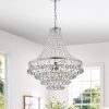 Chrome 7-Light Empire Four Tier Chandelier with Crystal  |   Chandeliers Ceiling Lighting Chandeliers