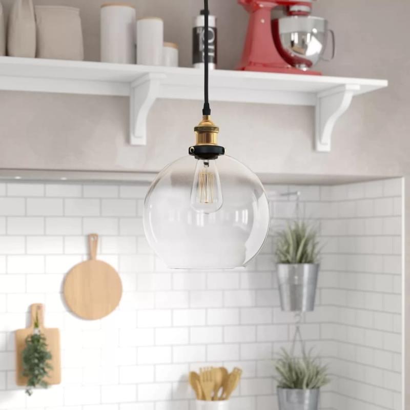 Clear Glass Globe 1-Light Pendant Light  |   Kitchen Lighting Kitchen Lighting Clear