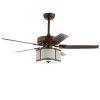 Clift 52″ 3-Light Metal/Wood LED Ceiling Fan With Remote, Satin Bronze  |   Ceiling Fans Ceiling Fans Ceiling Fans